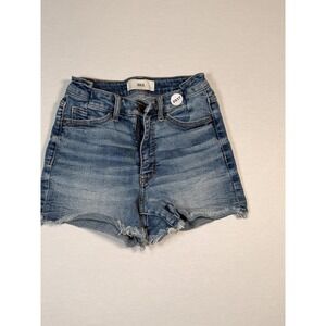 BKE Billie Denim Shorts Womens 24 Blue High Rise Cutoff Raw Hem Stretch Casual